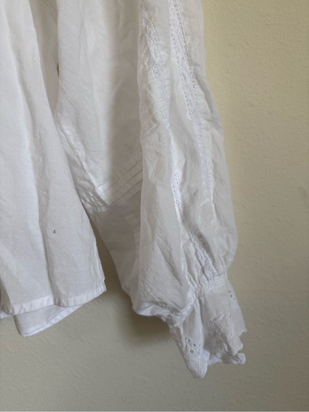 Bohemian White Embroidered Long-Sleeve Peasant Top - Picture 3 of 4